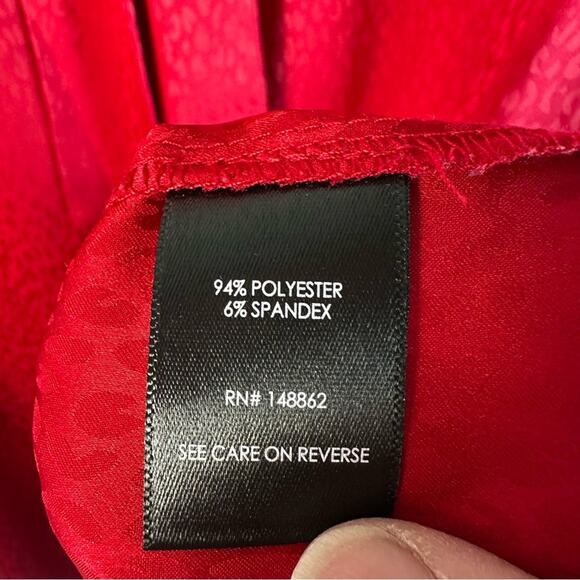 Torrid Red Cheetah Silk-Like Material Blouse career wear dark romantic plus size - Picture 11 of 15